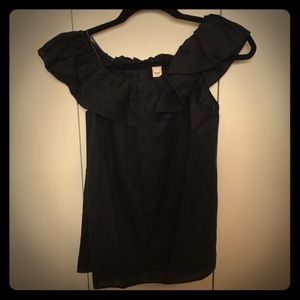 Jcrew linen black off the shoulder top